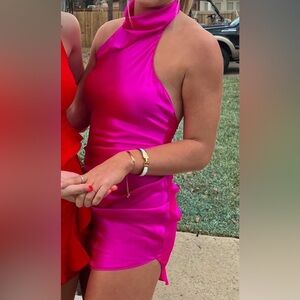 Amanda Uprichard Pink Halter Bodycon Dress